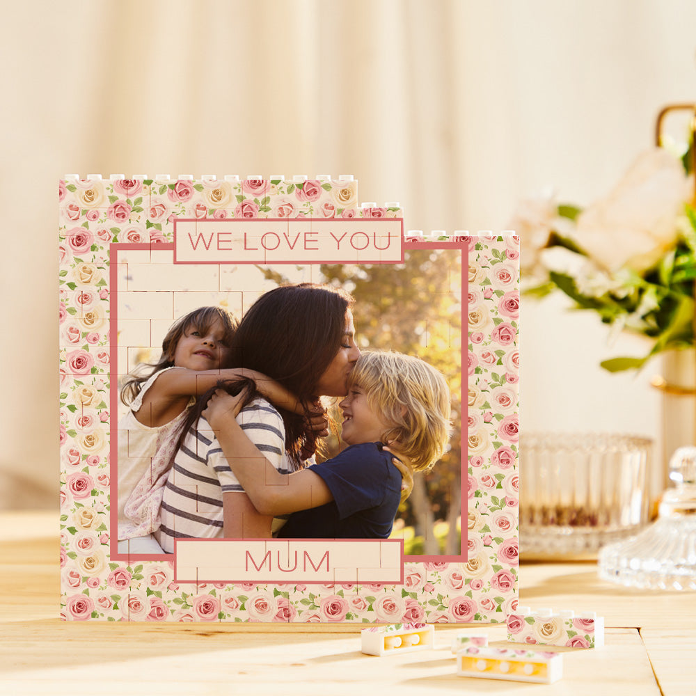 Custom Building Block Puzzle Square Photo Brick Mum We Love You Mother's Day Gift