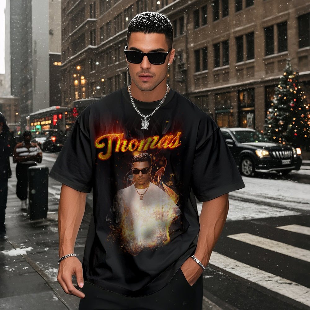 Personalized Vintage Photo T-Shirt Gift Handsome Retro Christmas Tee - Bestchristmasgifts