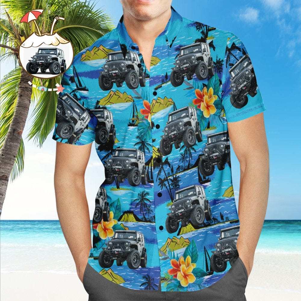 Custom Car Hawaiian Shirt Custom Tropical Shirts Men's All Over Print Hawaiian Shirt Gifts for Husband - Giftlab