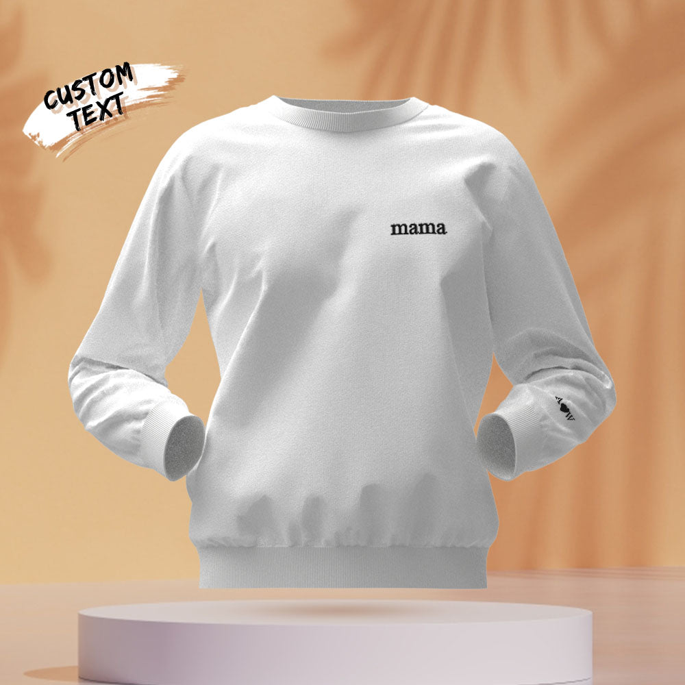 Custom Engraved Hoodie Round Neck Color Embroidery Mother's Day Gifts	 - MyFaceBoxerUK