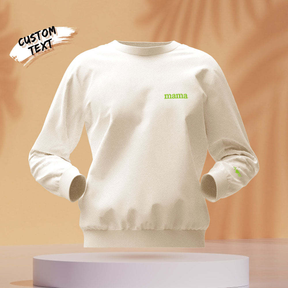 Custom Engraved Hoodie Round Neck Color Embroidery Mother's Day Gifts	 - MyFaceBoxerUK