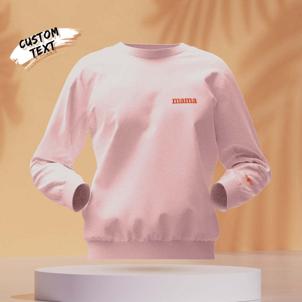 Custom Engraved Hoodie Round Neck Color Embroidery Mother's Day Gifts	 - MyFaceBoxerUK