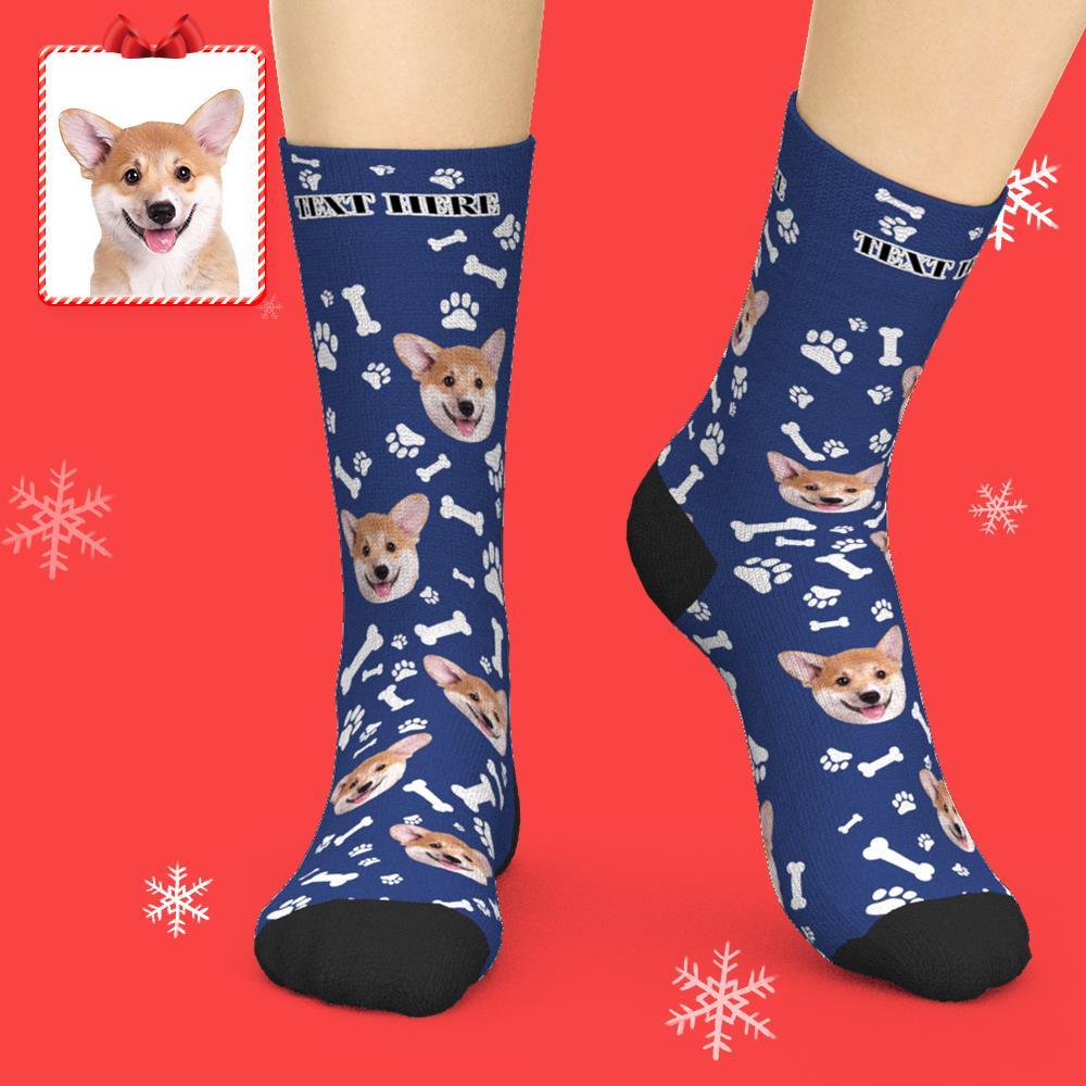Custom Face Dog Socks With Your Text 3D preview - Bestchristmasgifts