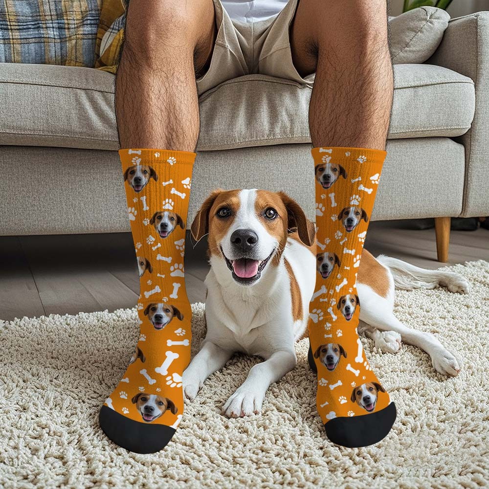 Cusotom Photo Socks Personalized Dog Face Socks Gift