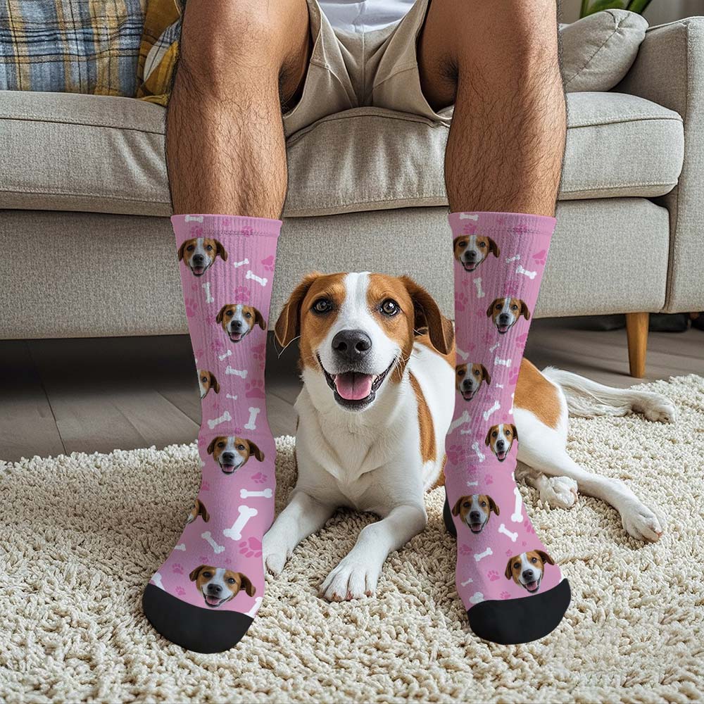 Cusotom Photo Socks Personalized Dog Face Socks Gift