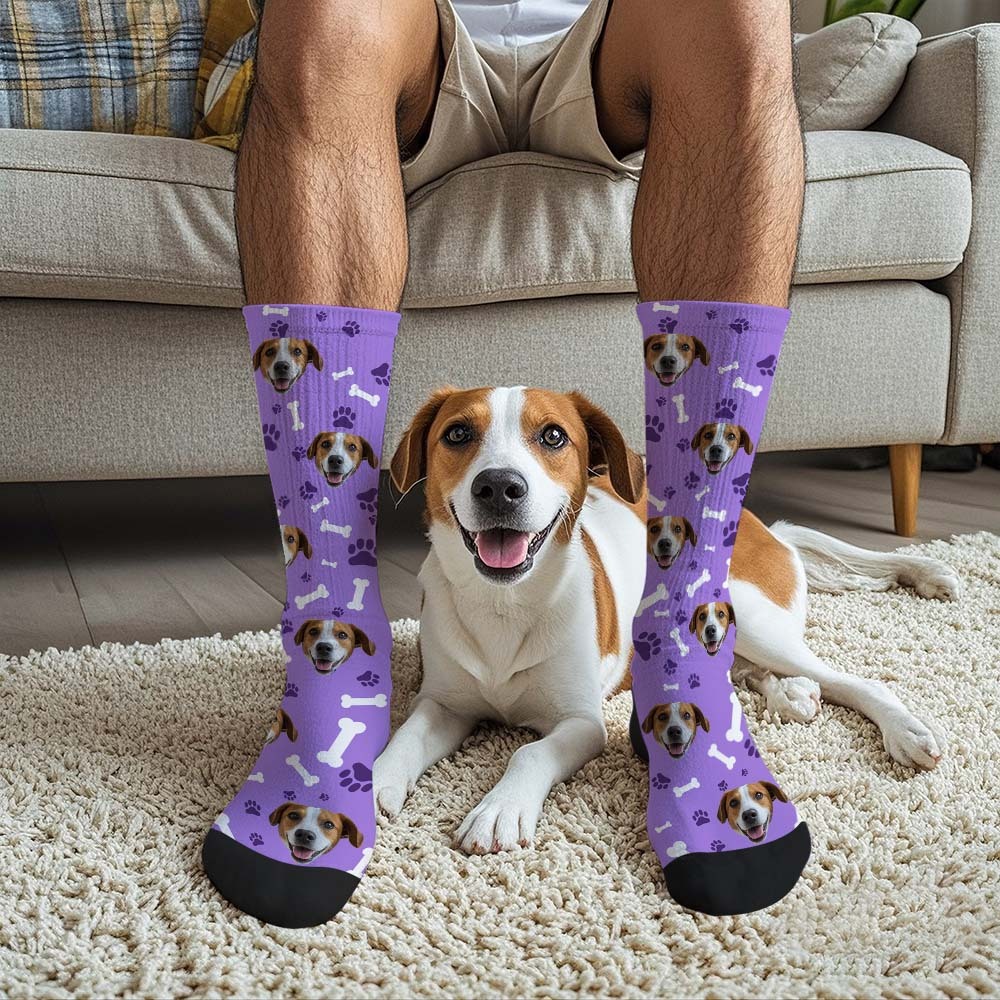 Cusotom Photo Socks Personalized Dog Face Socks Gift