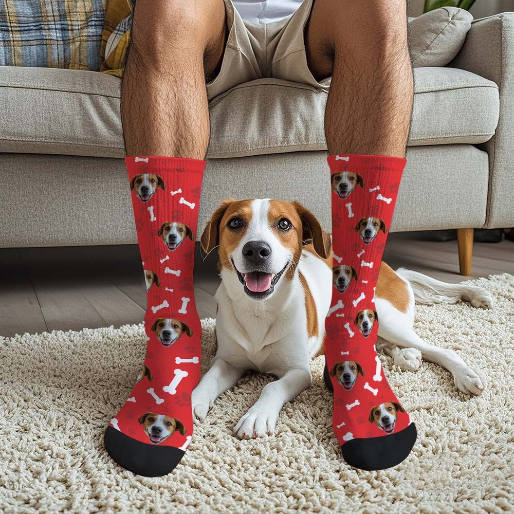 Cusotom Photo Socks Personalized Dog Face Socks Gift
