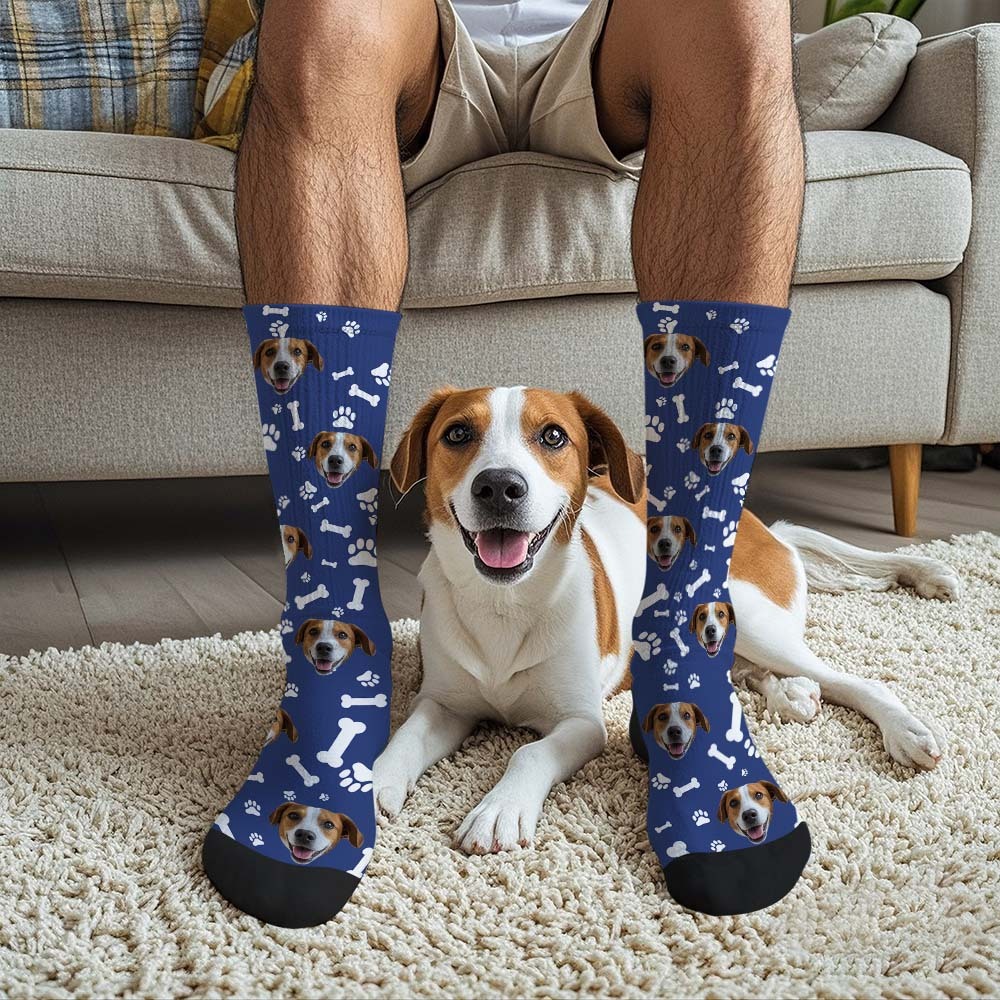 Cusotom Photo Socks Personalized Dog Face Socks Gift