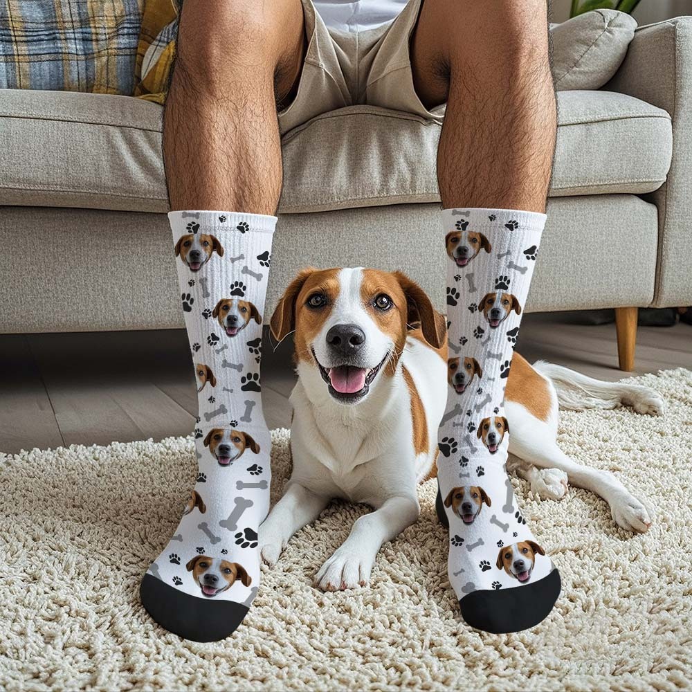 Cusotom Photo Socks Personalized Dog Face Socks Gift