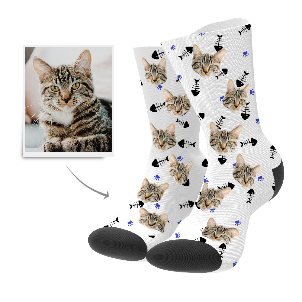 Custom Cat Photo Socks - Bestchristmasgifts