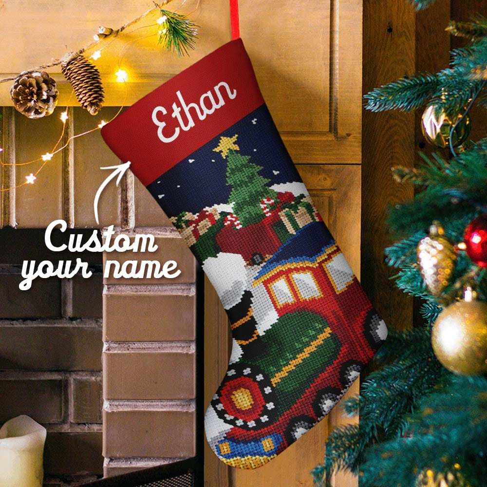 Custom Name Stockings Christmas Ornament Personalized Needlepoint Stocking Custom Name Christmas Stockings Christmas Gifts - Giftlab