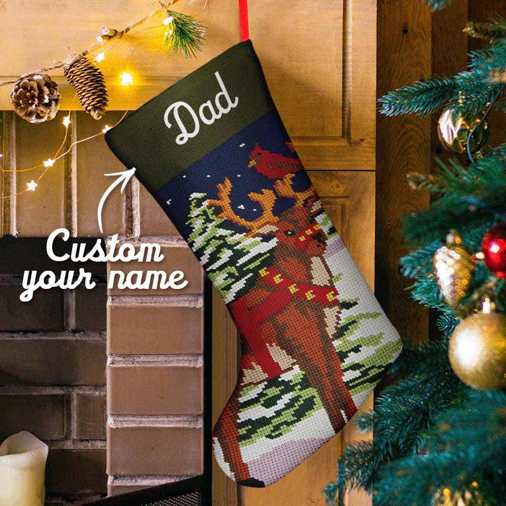 Custom Name Christmas Stockings Personalized Needlepoint Stocking Custom Name Christmas Stockings - Giftlab