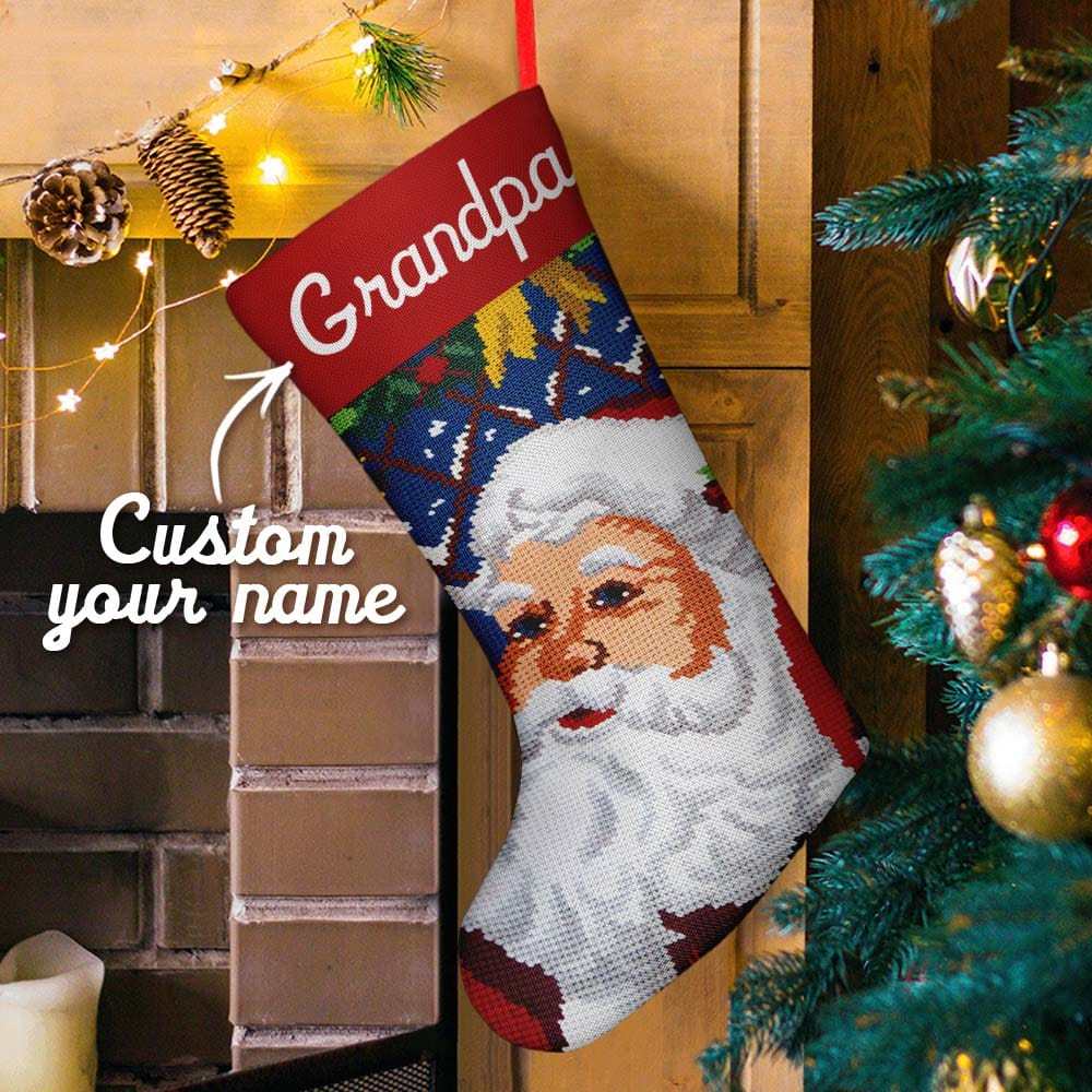 Custom Name Stockings Christmas Ornament Personalized Needlepoint Stocking Custom Name Christmas Stockings Christmas Gifts - Giftlab