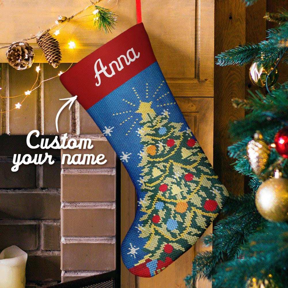 Custom Name Christmas Stockings Personalized Needlepoint Stocking Custom Name Christmas Stockings - Giftlab