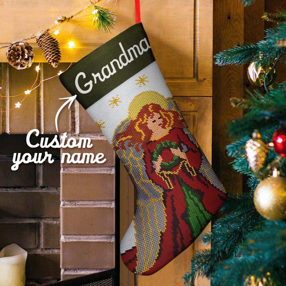 Custom Name Stockings Christmas Ornament Personalized Needlepoint Stocking Custom Name Christmas Stockings Christmas Gifts - Giftlab