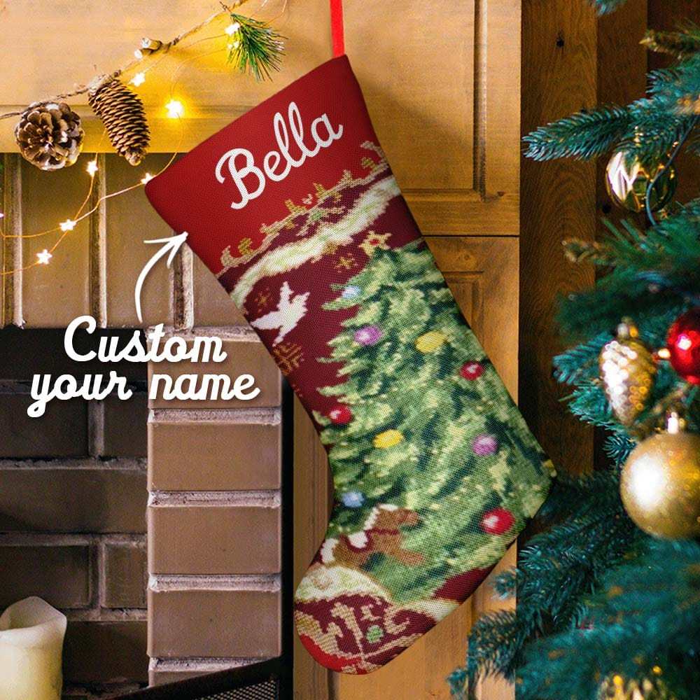 Custom Name Stockings Christmas Ornament Personalized Needlepoint Stocking Custom Name Christmas Stockings Christmas Gifts - Giftlab