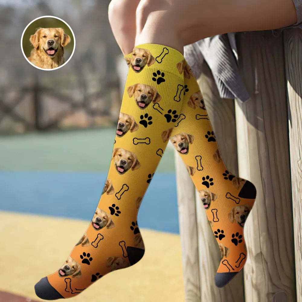 Custom Knee High Face Socks Summer Socks - Full Face MyFaceSocks - Bestchristmasgifts