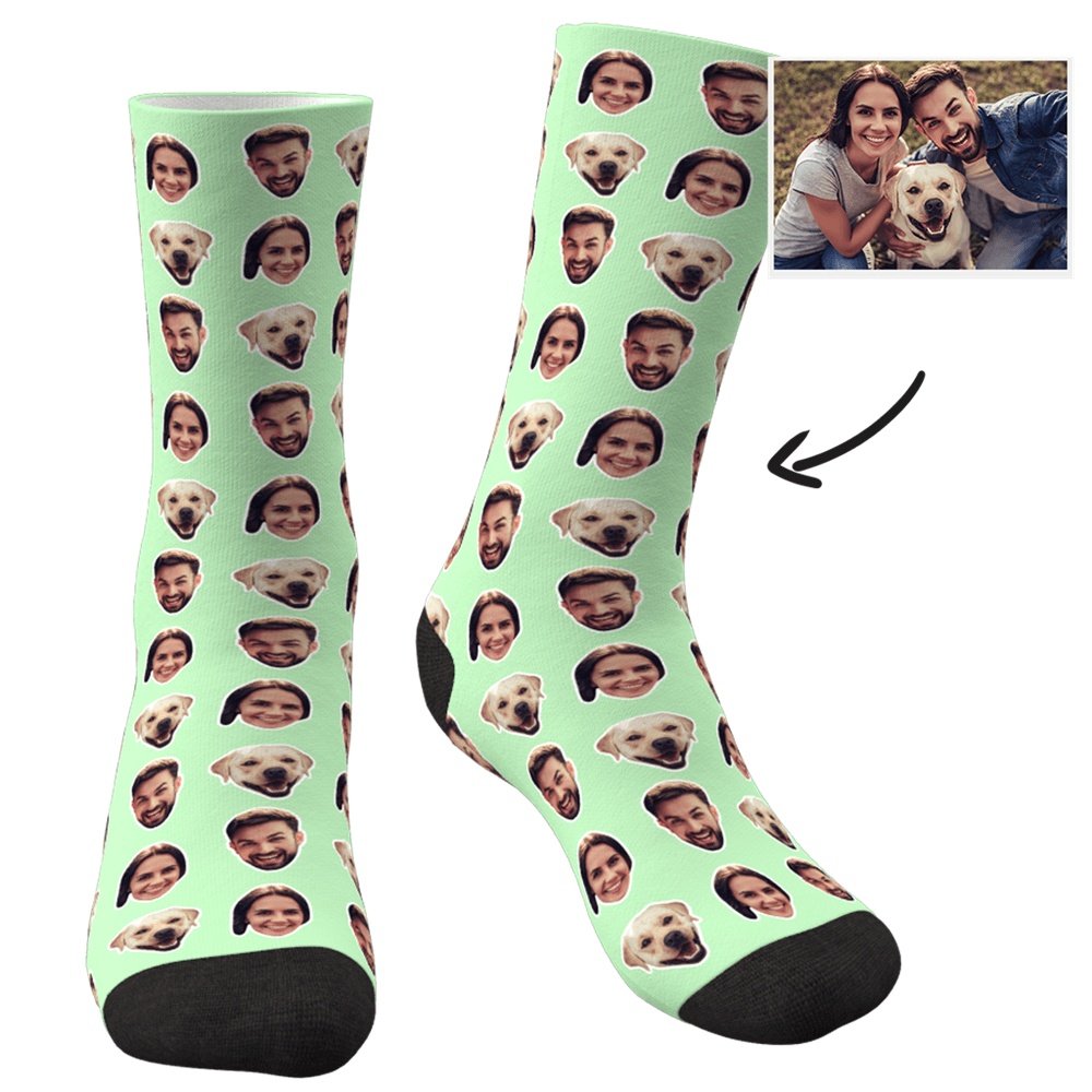 Custom Colorful Socks With Your Photo - Two Faces - Bestchristmasgifts
