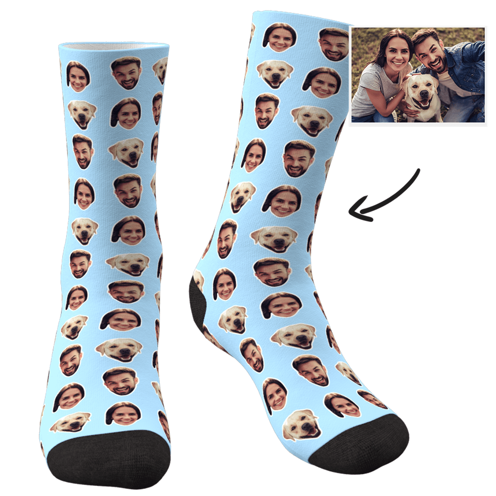 Custom Colorful Socks With Your Photo - Two Faces - Bestchristmasgifts