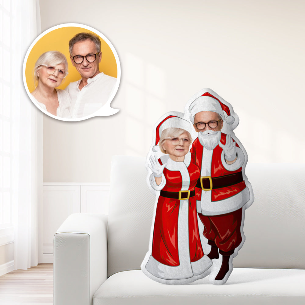 Christmas Gifts Custom MiniMe Pillow Couple Christmas Doll Personalized Couple Pillow Unique Photo Pillow