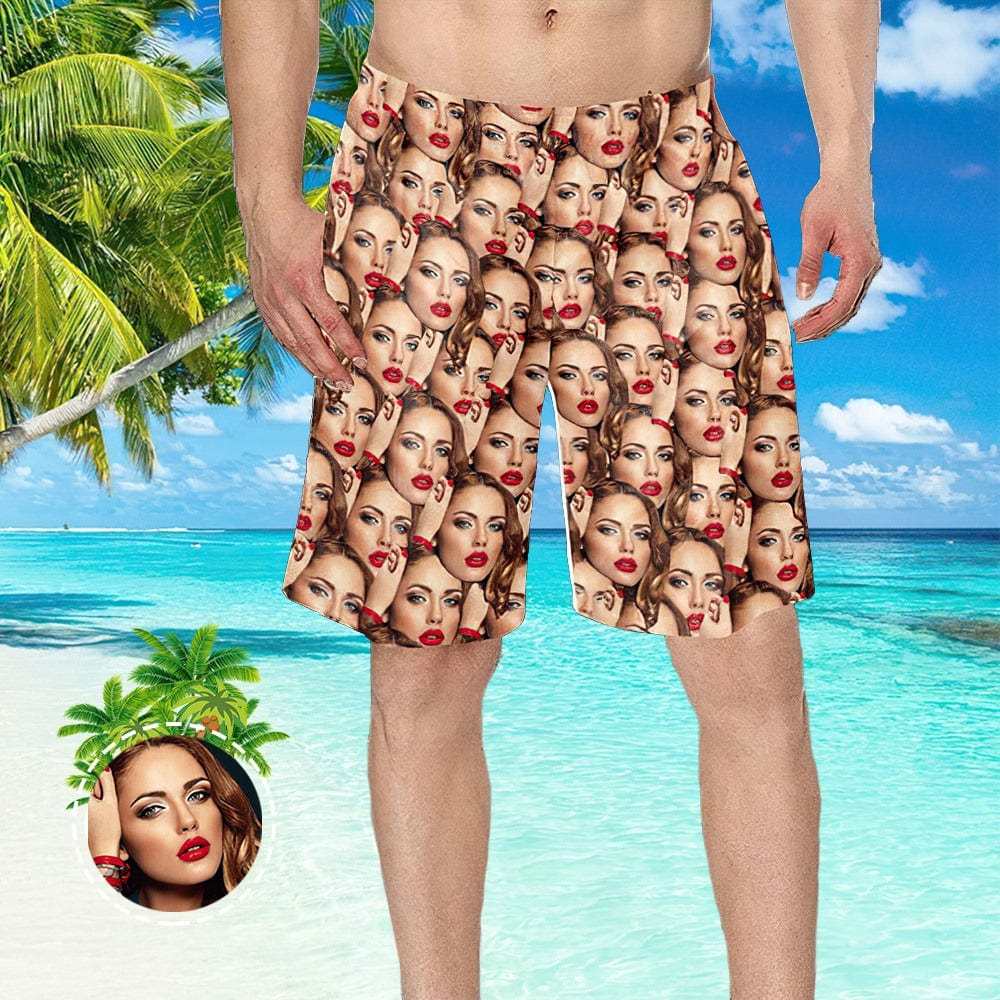 Personalized Swim Cool Swimming Trunks Photo Swim Cool Swimming Trunks Girlfriend Face Gifts - Giftlab