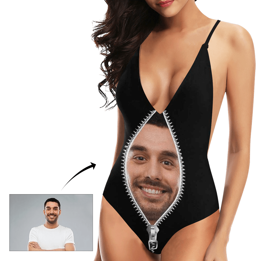 Customized Face One Piece Swimsuit Photo Swimwear Custom Swimming Suits - Giftlab