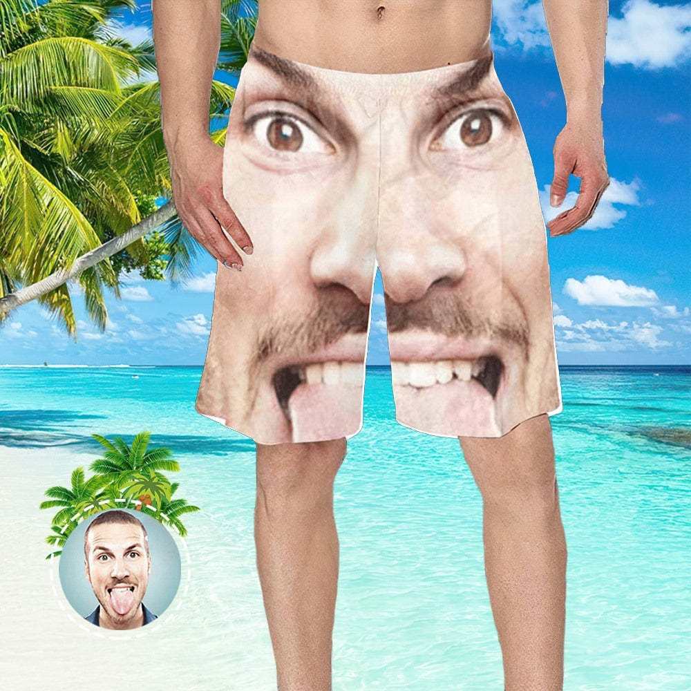 Custom Face Swim Trunk Photo Swim Trunks Summer Gift Anniversary Gifts - Giftlab