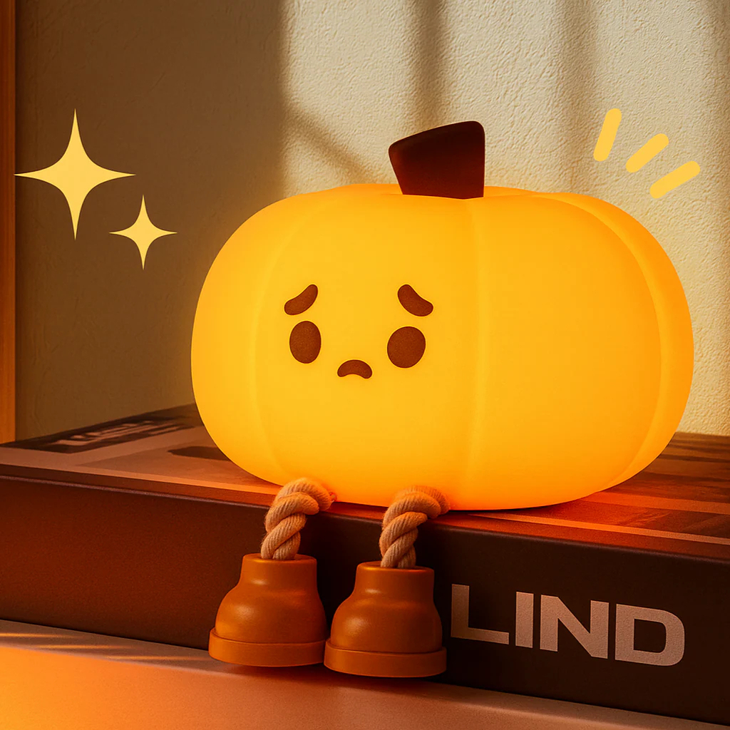 Pumpkin Night Light Decor, Cute Night Light For Kids Room, silicone pumpkin lantern dimmable, Halloween decoration atmosphere lamp