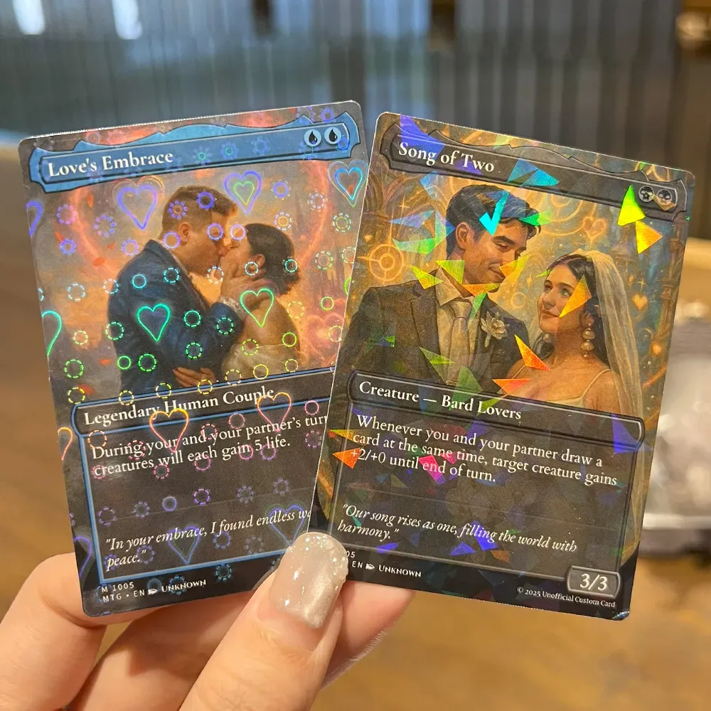 Custom Anime Couples Magic Card Personalized Photo Magic Anime Card Gift for Couples