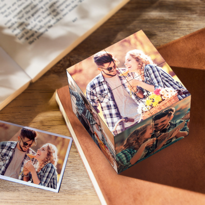 Custom Photo Cube Spotify Code Calendar Multiphoto DIY Cube for Couple - Giftlab