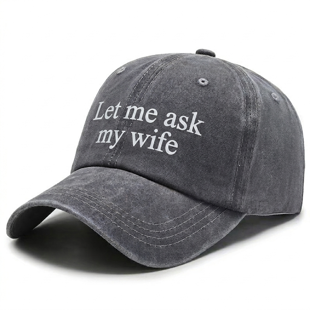 Custom Text Vintage Washed Denim Cap for Family Members
