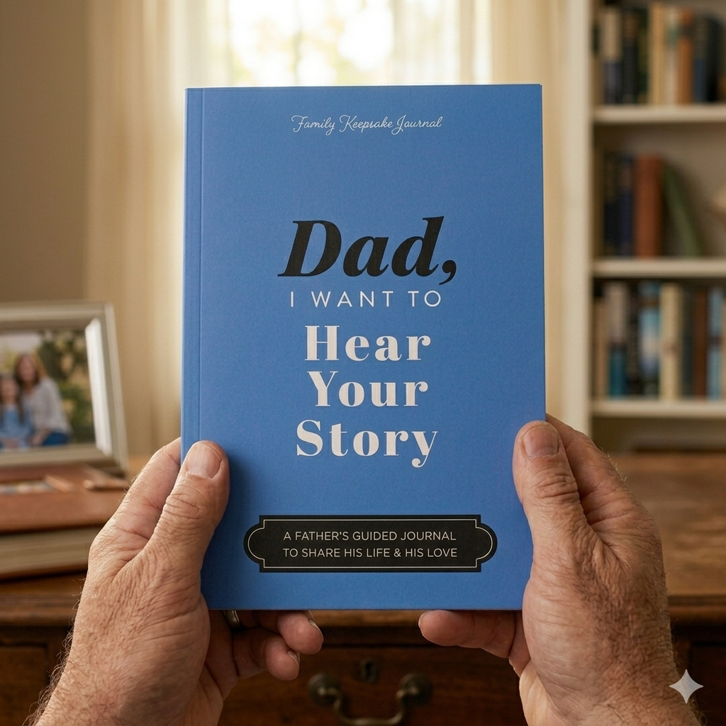 Dad's History Journal: Leather-Wrapped Hardcover with Gold Foil - A Gift for Your Dad