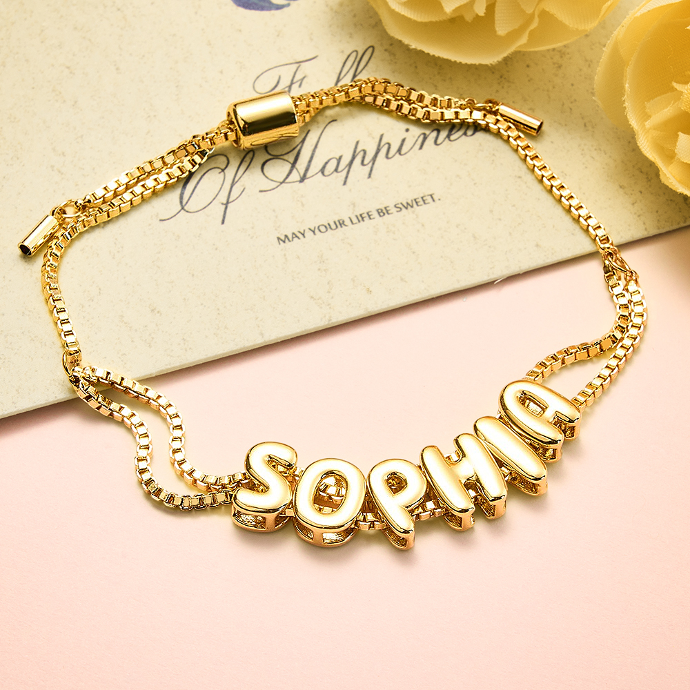 Personalized Name Bubble Name Bracelet Unique Gifts for Her