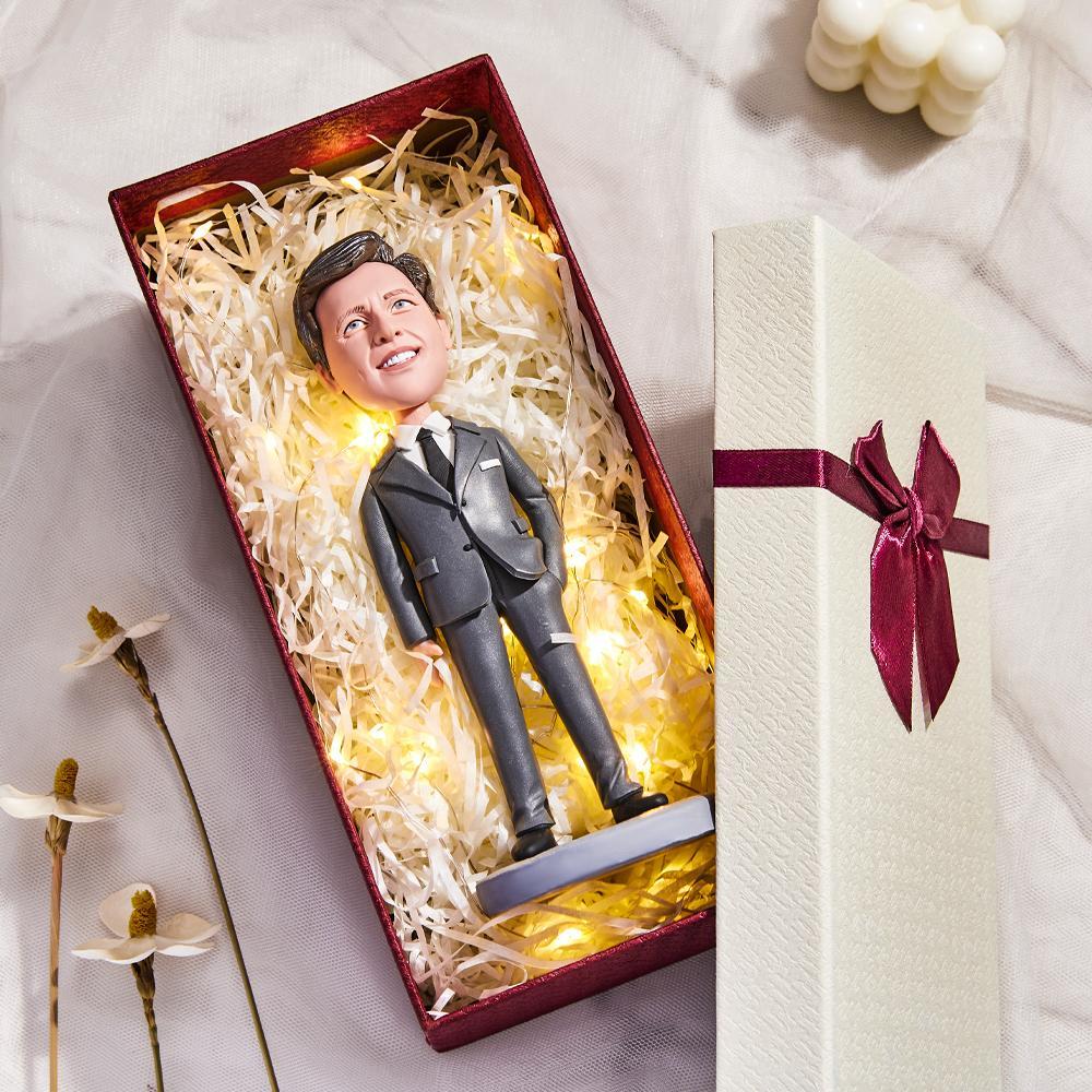 Female Business Christmas Gift Custom Bobblehead Gift World's Best Boss Holding A Water Glass - Bestchristmasgifts