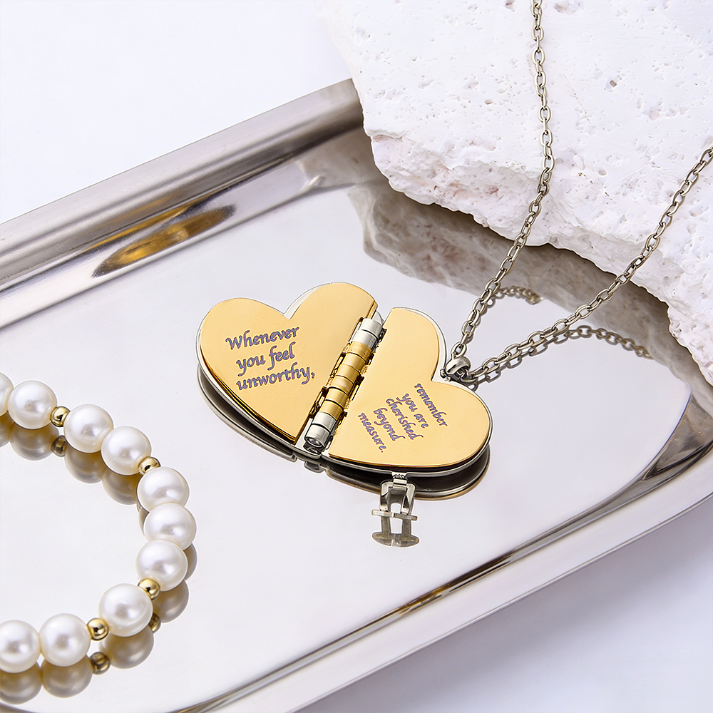 Personalized My Little Star Book Necklace – A Letter to My Daughter in a Locket, Adjustable Pendant with Message Inside, Meaningful Jewelry Gift