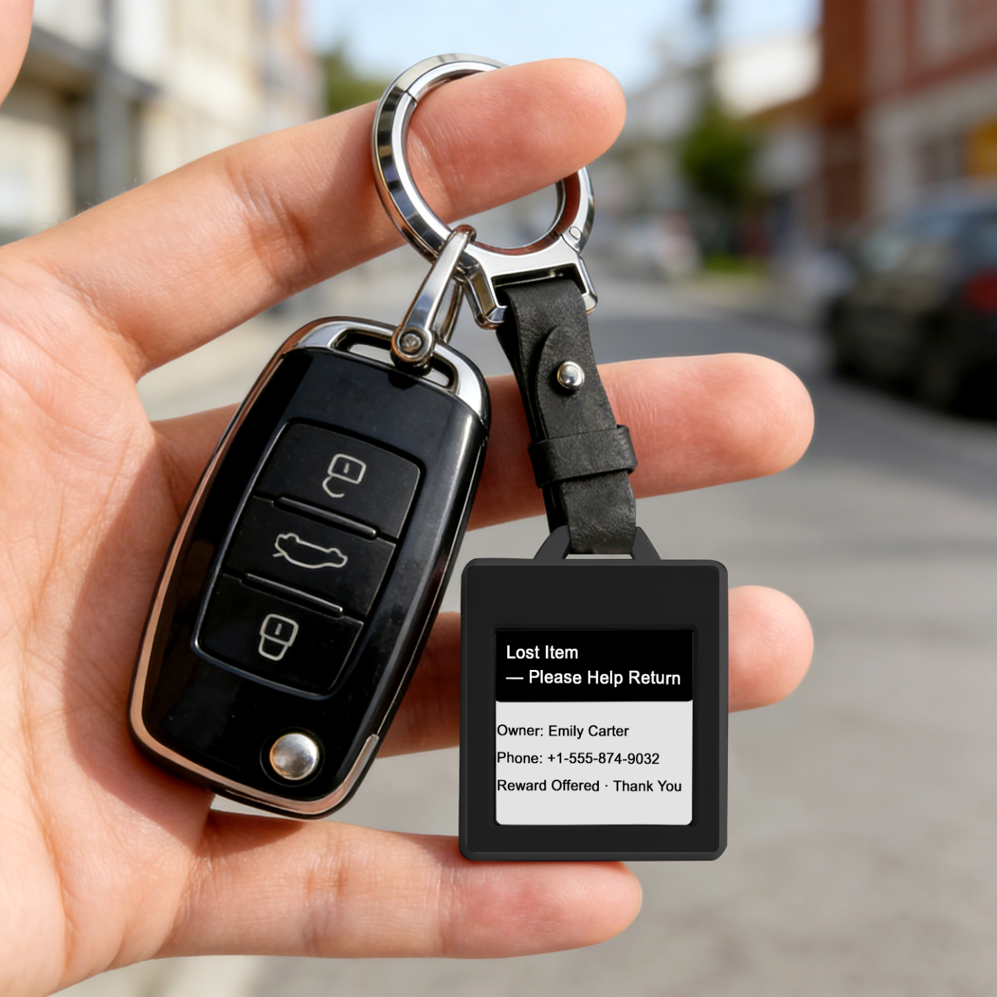 [PRESALE. Ships on January 25] E-Ink Tag Colorful Screen Smart Tracker Keychain – Changeable Photo Display, Anti-Lost Locator with E-Ink Screen