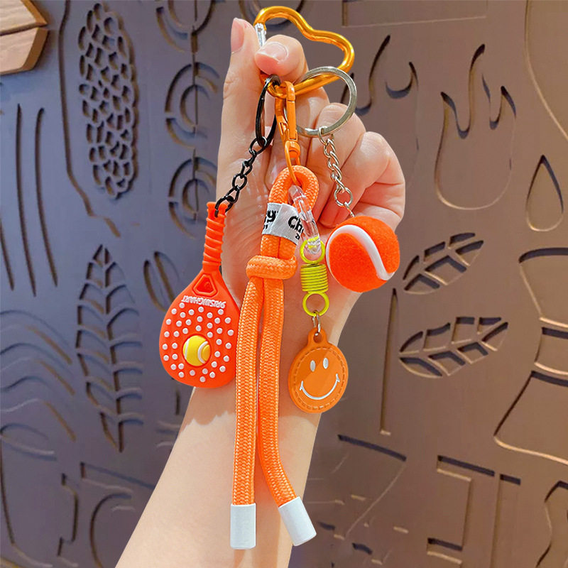 Smiley Tennis Keychain Accessories Bags Hanging Charm Gifts