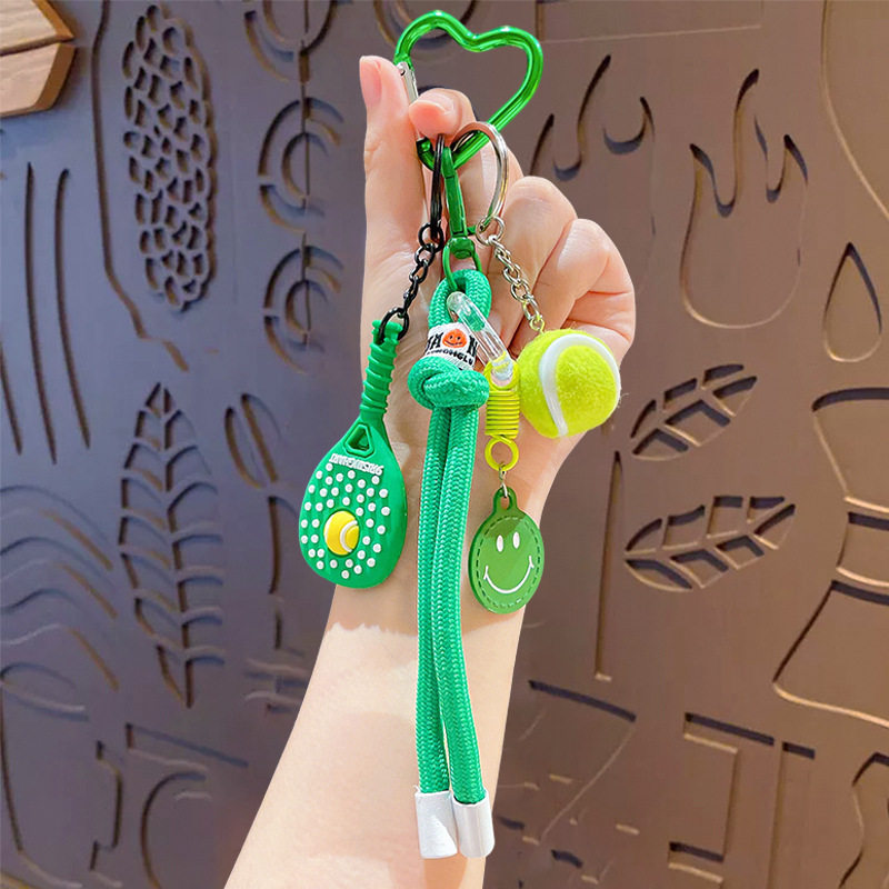 Smiley Tennis Keychain Accessories Bags Hanging Charm Gifts