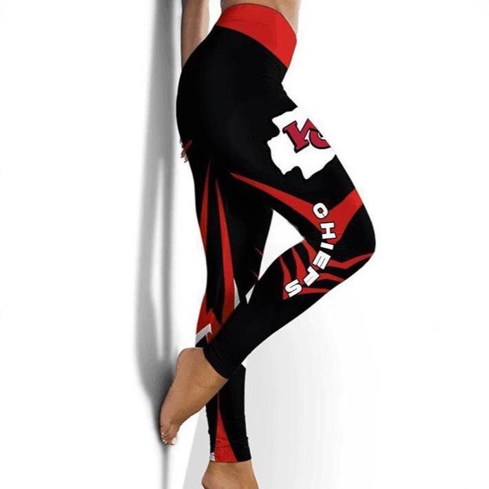Women's Hip-Lifting Yoga Pants Sexy Fitness Leggings for Football Fans
