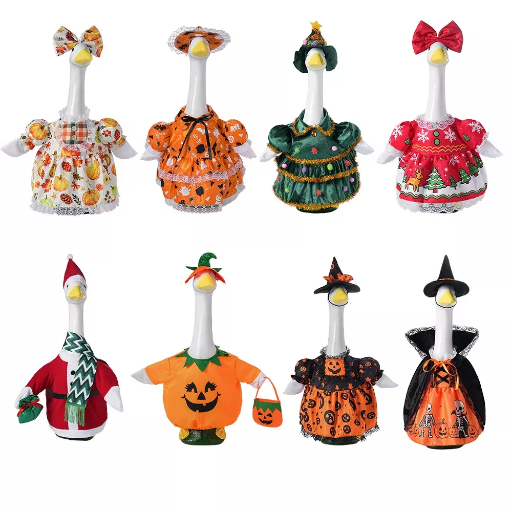 23-Inch Holiday Goose Costume for Porch Decor, Christmas & Halloween Gift