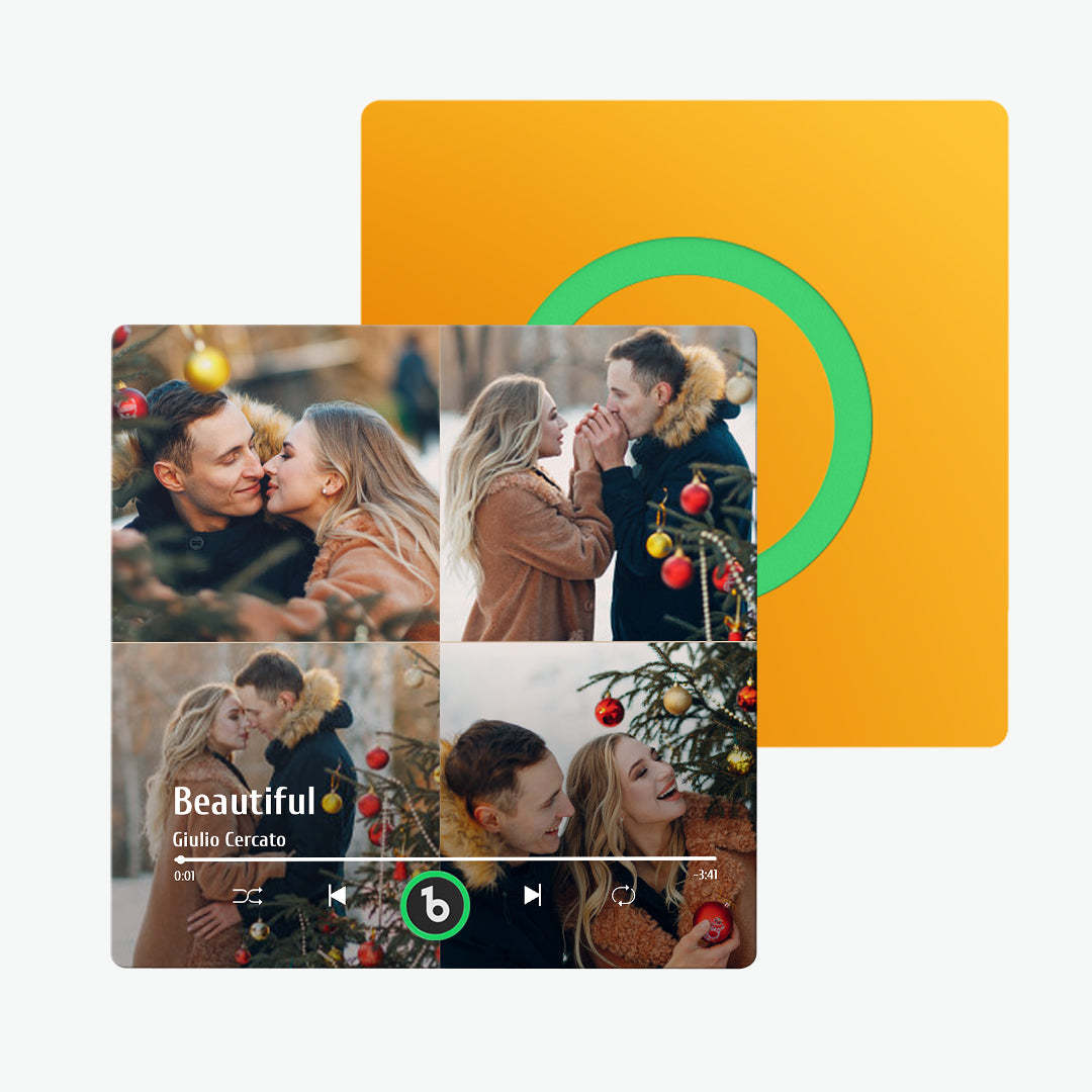 Custom Music Fridge Magnet Colorful Album Fridge Magnet Gifts for Couple 4 Photos - Bestchristmasgifts