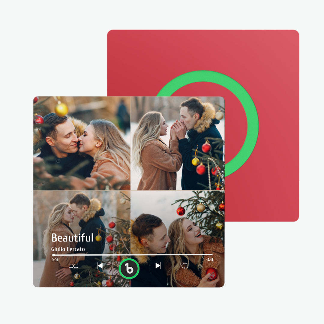 Custom Music Fridge Magnet Colorful Album Fridge Magnet Gifts for Couple 4 Photos - Bestchristmasgifts