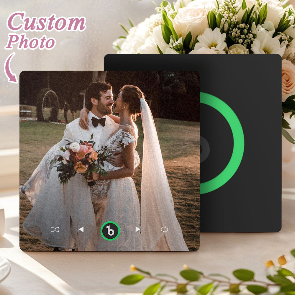 Custom Music & Photo Fridge Magnet Supports Bluetooth Connectivity Custom Music Fridge Magnet Couple Gift  Singing Refrigerator Magnet Wedding Gift for Him - Bestchristmasgifts