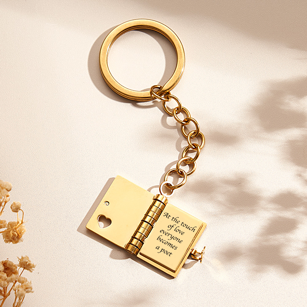 Personalized My Little Star Book Keychain – A Letter to My Daughter in a Locket, Adjustable Pendant with Message Inside, Meaningful Jewelry Gift