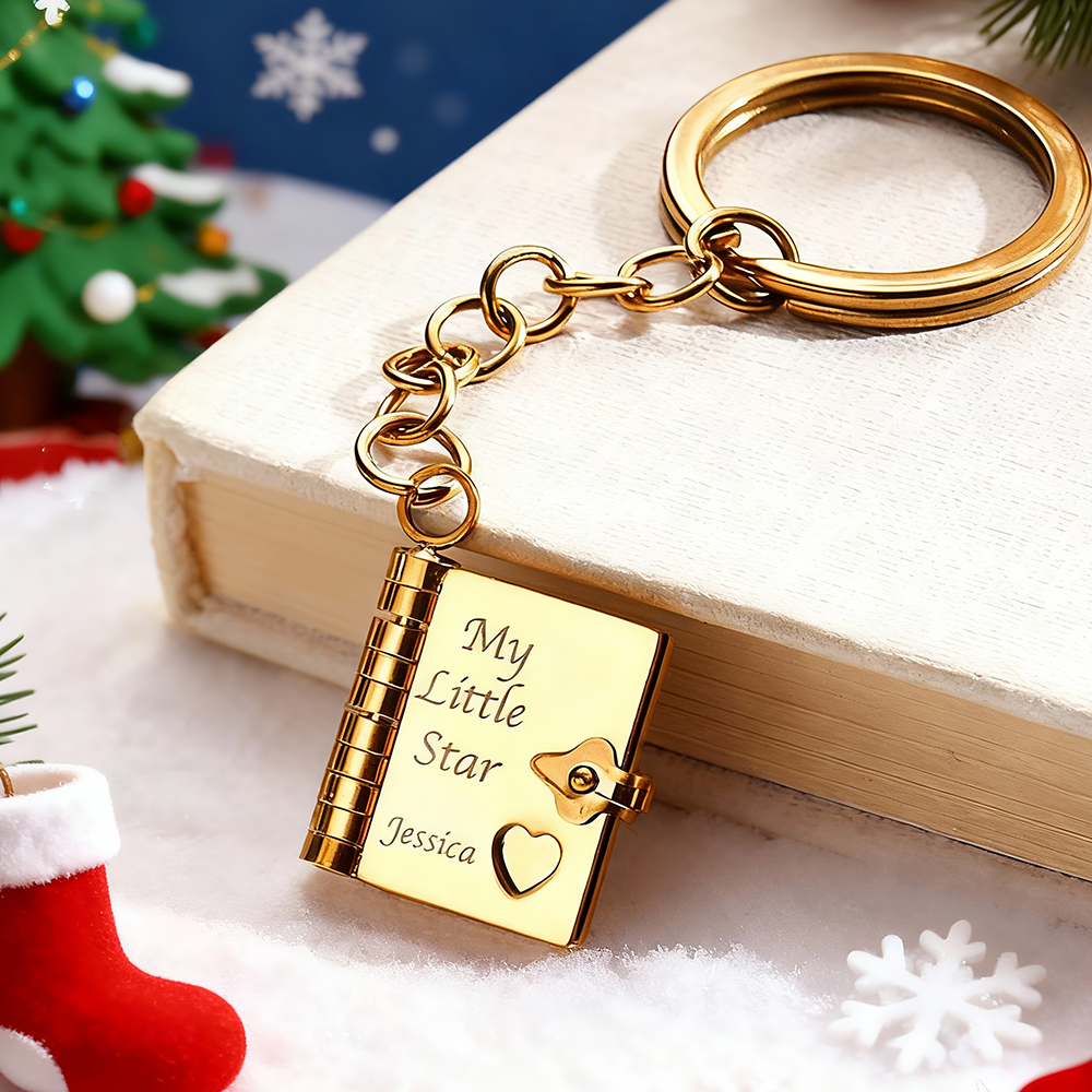 Personalized My Little Star Book Necklace – A Letter to My Daughter in a Locket, Adjustable Pendant with Message Inside, Meaningful Christmas Jewelry Gift