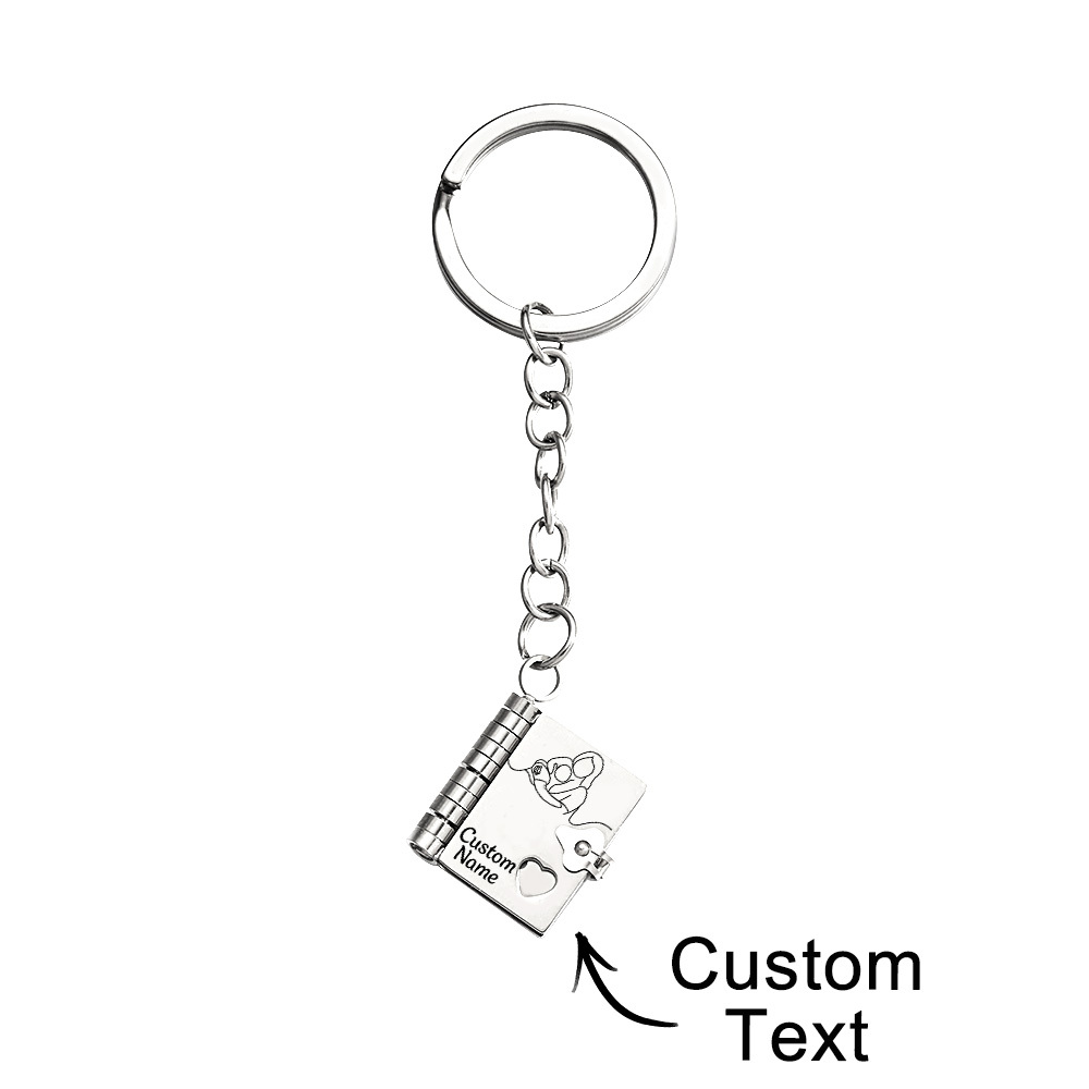 Personalized For Granddaughter Chapter Book Necklace, to My Granddaughter Book Necklace with 6 Engraved Pages, Custom Name Stainless Steel Gift from Granddaughter