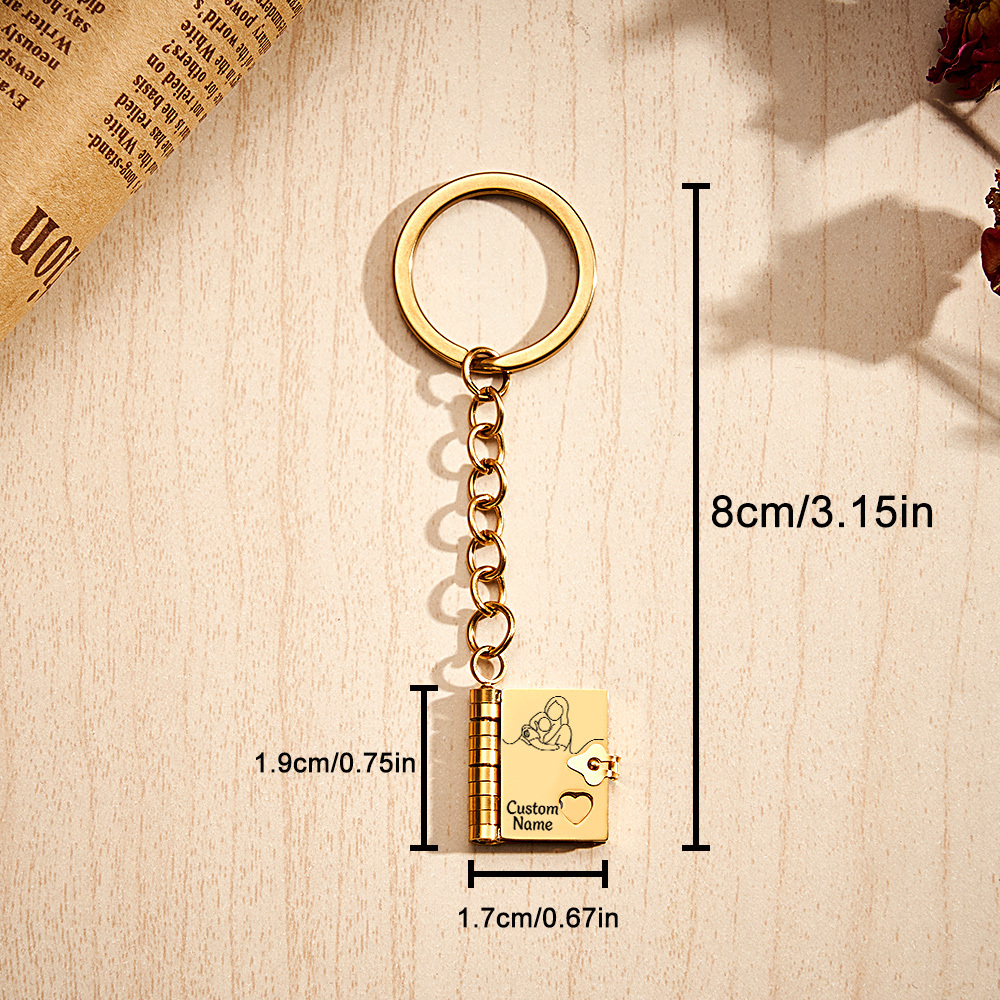 Personalized For Granddaughter Chapter Book Necklace, to My Granddaughter Book Necklace with 6 Engraved Pages, Custom Name Stainless Steel Gift from Granddaughter