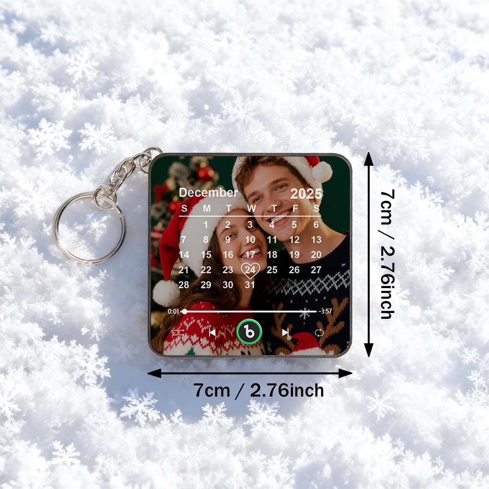 Custom Mini Music Fridge Magnet Keychain Personalized Song Fridge Magnet That Can Play Music Magnet Calendar Music Keychain Christmas Gifts for Couple - Bestchristmasgifts