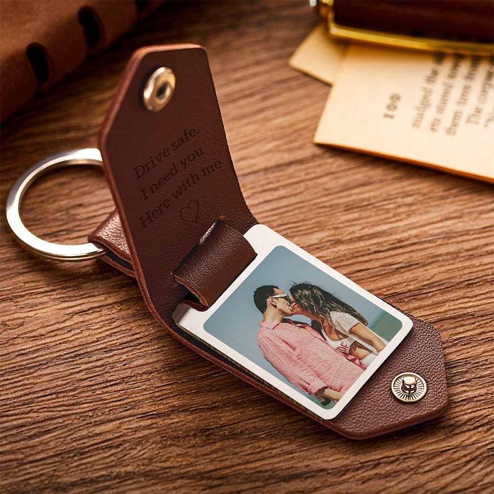 Graduation Gifts Leather Keychain For Friend Photo Keychain Engrave Keychain - Giftlab