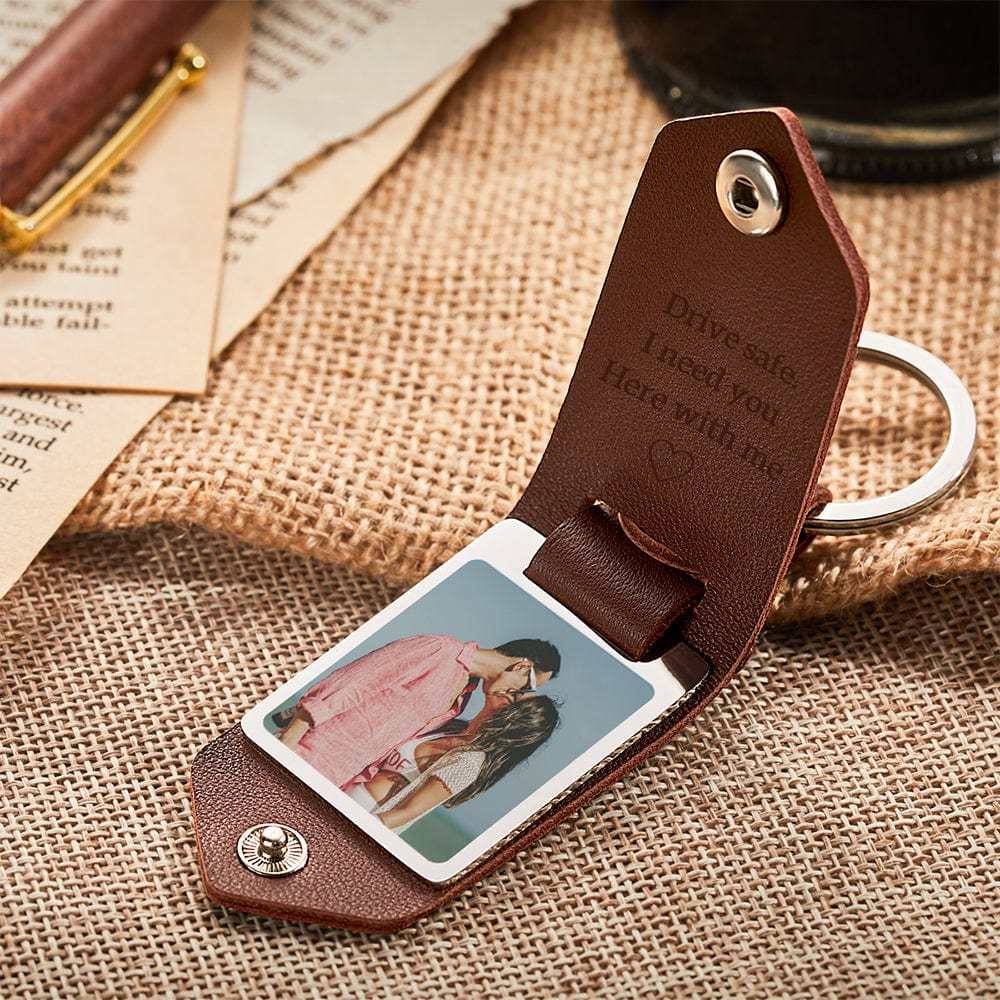 Graduation Gifts Leather Keychain For Friend Photo Keychain Engrave Keychain - Giftlab
